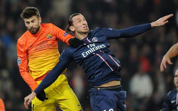 Champions League : Zlatan Ibrahimovic vs Gerard Pique (Paris SG vs FC Barcelona)
