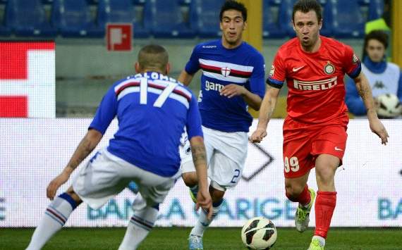Angelo Palombo, Antonio Cassano - Sampdoria-Inter