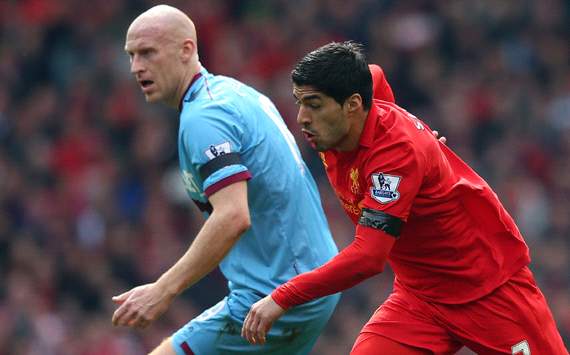Liverpool v West Ham United,James Collins, Luis Suarez
