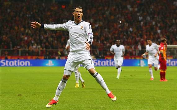 UCL: Cristiano Ronaldo (Real Madrid) celebrates goal against Galatasaray