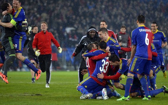 Europa League - Tottenham Hotspur FC v FC Basel 1893, FC Basel players celebrating