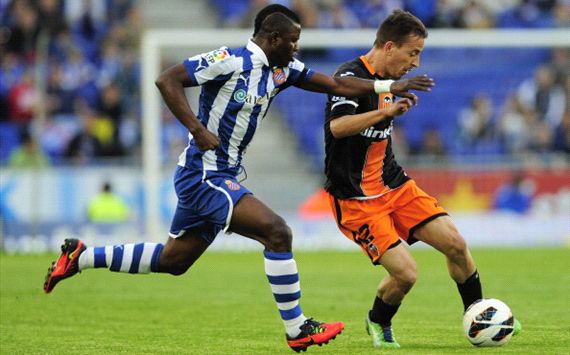 Wakaso Moubarak, Joao Pereira - Espanyol v Valencia