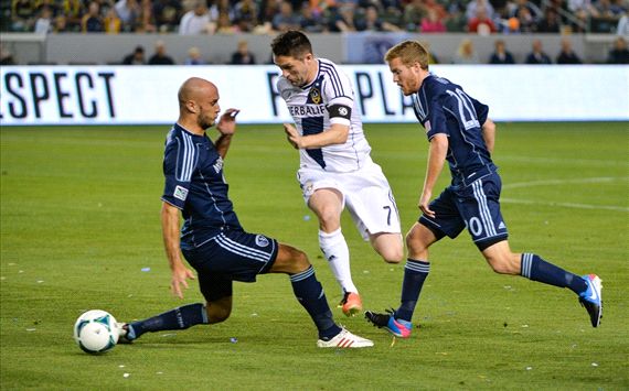Robbie Keane, LA Galaxy; Aurelien Collin, Oriol Rosell, Sporting Kansas City; MLS