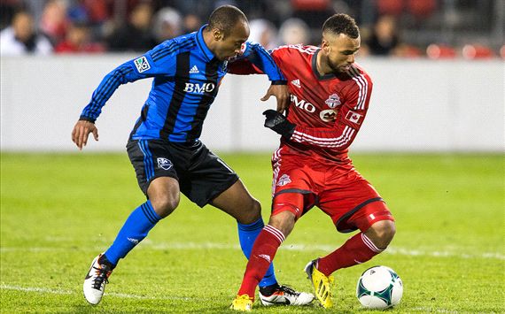 Collen Warner (l); John Bostock (r) - Toronto FC vs. Montreal Impact
