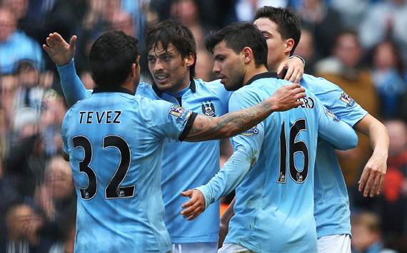 EPL - Manchester City vs West Ham United, Sergio Aguero, Carlos Tevez & David Silva