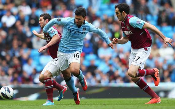 EPL - Manchester City vs West Ham United, Sergio Aguero, Matt Jarvis & Joey O'Brien