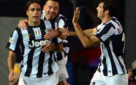 Juventus players celebrating - Atalanta-Juventus
