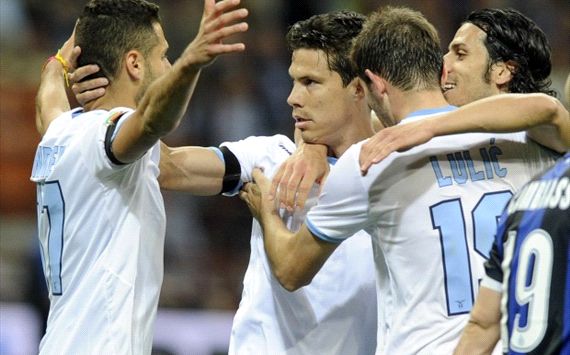 Lazio players celebrating - Inter-Lazio