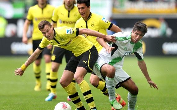 Germany: VfL Wolfsburg - Borussia Dortmund, Kevin Grosskreutz, Slobodan Medojevic
