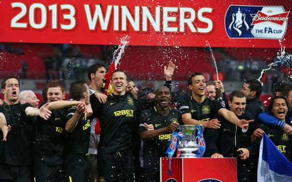 FA Cup - Manchester City v Wigan Athletic, Wigan Athletic players celebrate victory