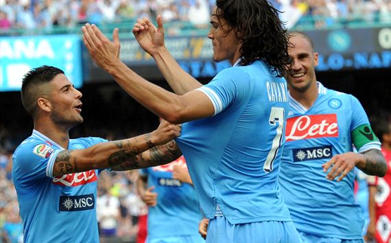 Napoli players celebrating - Napoli-Siena