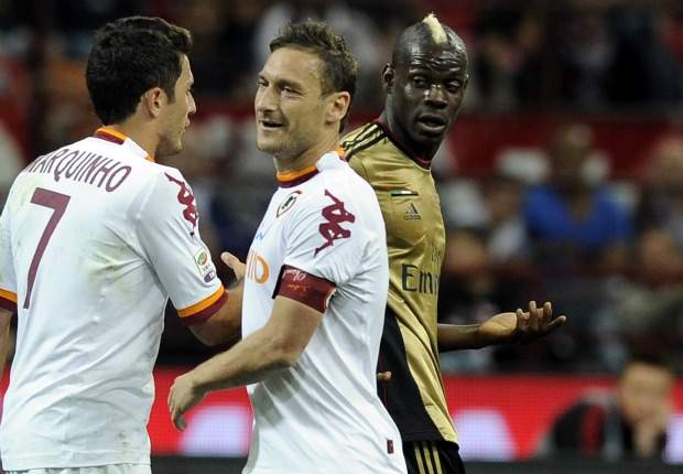 Balotelli e Totti in Milan-Roma (Serie A)