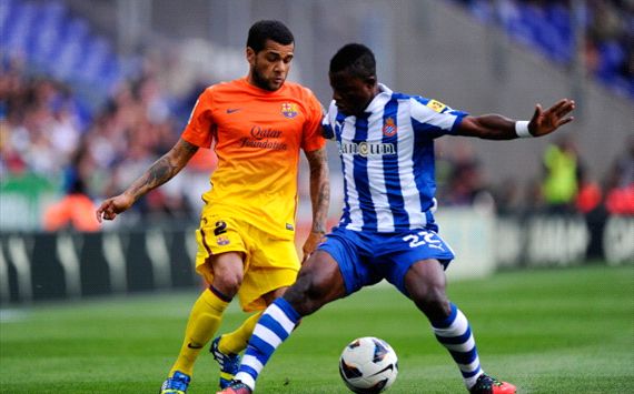 Espanyol - Barcelona ::: Dani Alves - Wakaso Mubarak