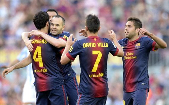 Barcelona, Málaga, Iniesta, Jordi Alba, Villa, Fábregas