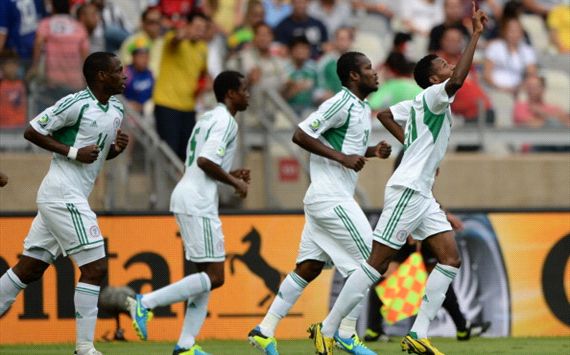 Oduamadi and Nigeria celebrate against Tahiti