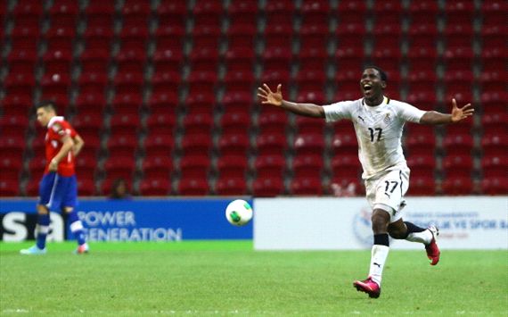 Ebenezer Assifuah celebrating against Portugal