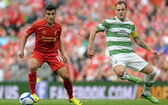 Liverpool v Celtic, Philippe Coutinho and Anthony Stokes