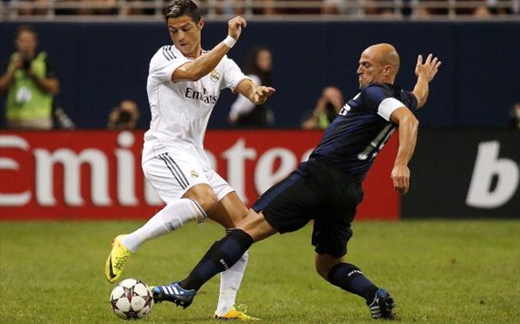 Cristiano Ronaldo; Esteban Cambiasso Real Madrid CF v FC Internazionale Milano - Pre-Season Friendly