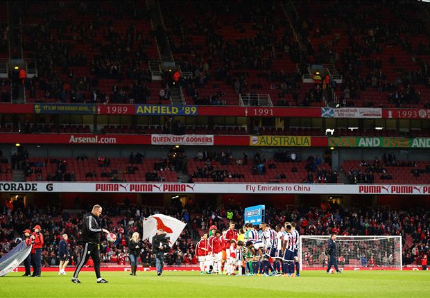 Empty seats galore at Arsenal stadium for battle with West Brom