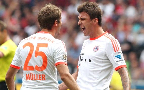 Germany: Eintracht Frankfurt - Bayern Munich, Thomas Mueller, Mario Mandzukic