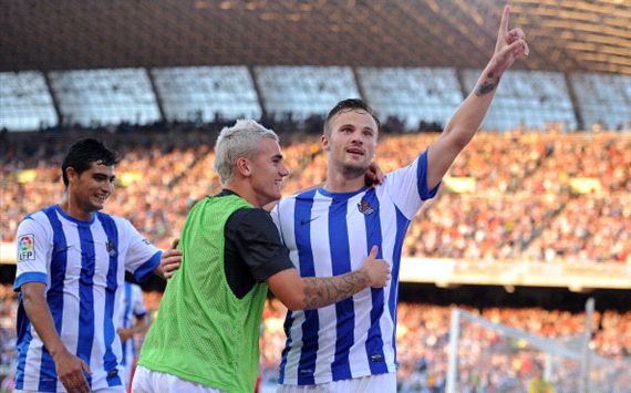 Castro, Griezmann, Haris Seferovic, Real Sociedad v Getafe - Liga BBVA