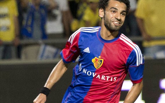 Switzerland's FC Basel midfielder Mohamed Sala celebrates after scoring