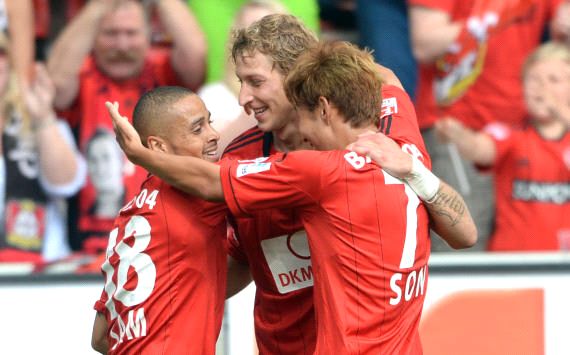 Bayer Leverkusens magisches Dreieck: Stefan Kießling, Sidney Sam, Heung-Min Son