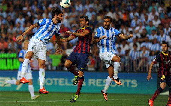 Sergio Sánchez, Cesc Fábregas, Jesús Gámez - Málaga v FC Barcelona