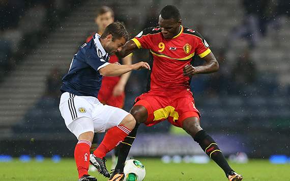 FIFA 2014 World Cup Qualifier- Scotland vs Belgium, Christain Benteke and Shaun Maloney