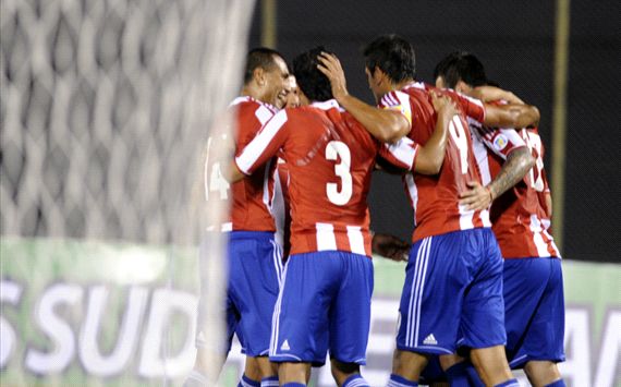 Paraguay, celebración de gol contra Bolivia
