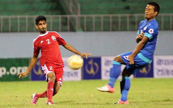 Ahmed Abdulla, Jeje Lalpekhlua, Maldives vs India, SAFF Cup 2013