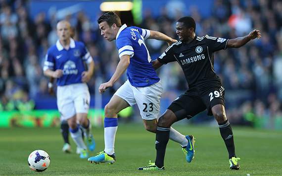 Seamus Coleman and Samuel Eto'o
