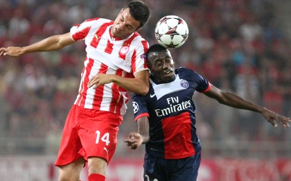 ANDREAS SAMARIS BLAISE MATUIDI OLYMPIAKOS PARIS SG CHAMPIONS LEAGUE 09172013