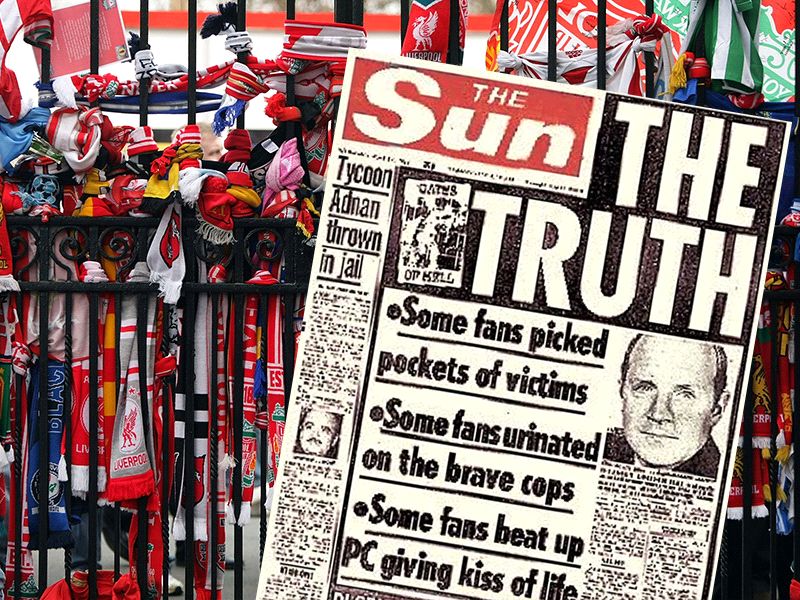 Everton fan bins free copies of The Sun at Glasgow Airport