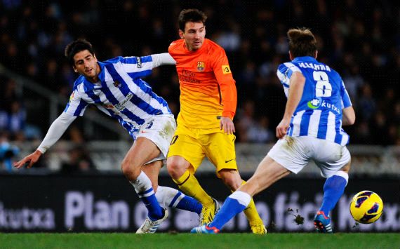 Real Sociedad - Barcelona La Liga Markel Messi 01192013