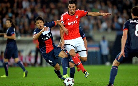 OSCAR CARDOZO MARQUINHOS PARIS SG BENFICA CHAMPIONS LEAGUE 10022013
