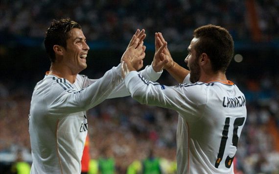 CRISTIANO RONALDO DANI CARVAJAL REAL MADRID COPENHAGUEN UCL 10022013
