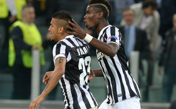 Arturo Vidal, Paul Pogba Juventus Champions League 10022013