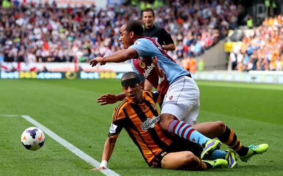 Liam Rosenior Gabriel Agbonlahor Hull City Aston Villa Premier League 10052013