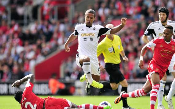 Wayne Routledge Victor Wanyama Southampton Swansea City Premier League