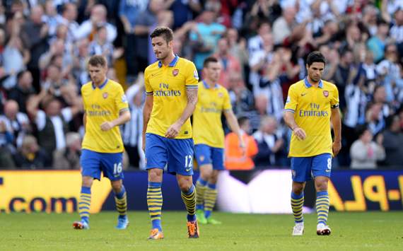 Mikel Arteta Olivier Giroud West Bromwich Albion Arsenal Premier League 10062013