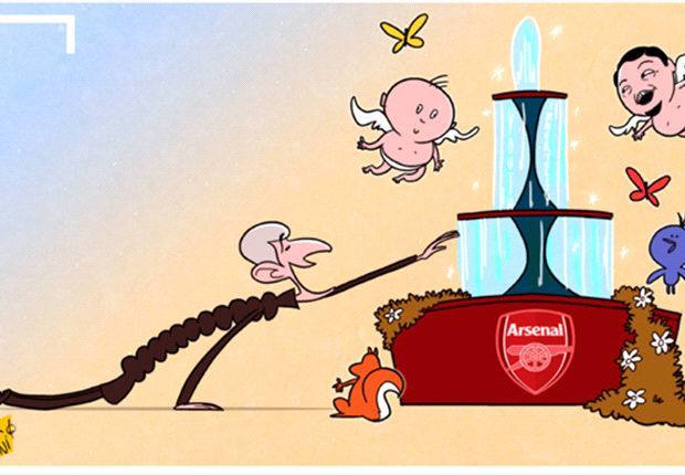 Cartoon - Wenger goûte enfin sa fontaine de jeunesse