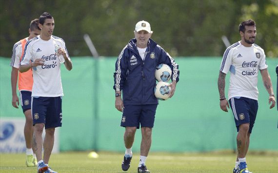 Di María - Sabella - Lavezz - Argentina entrenamiento