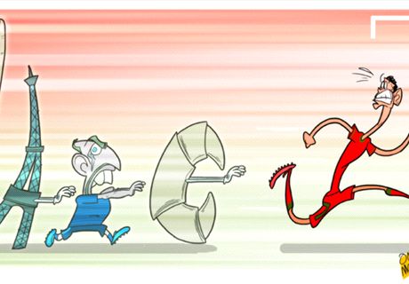 Cartoon - Ronaldo a peur de la France