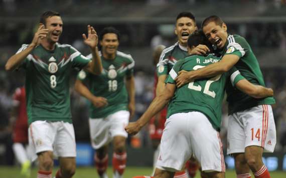Mexico celebrate Raul Jimenez's winner against Panama