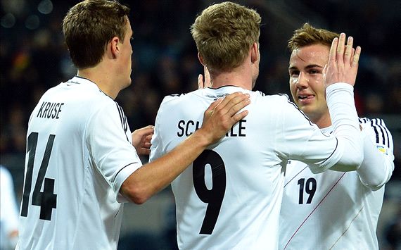 Max Kruse Andre Schürrle Mario Götze Sweden Germany 2014 World Cup Qualifier 10152013