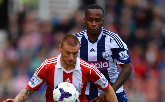 Saido Berahino Andy Wilkinson Stoke City West Bromwich Albion Premier League 19102013