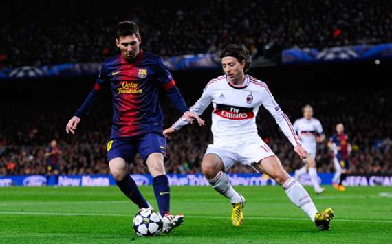 Lionel Messi and Riccardo Montolivo
