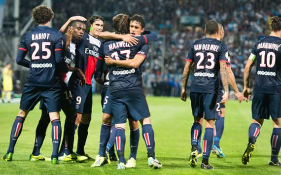 PSG players celebrate