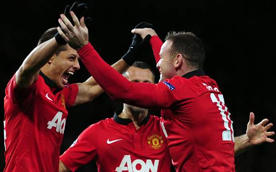 Javier Hernandez Wayne Rooney Manchester United Real Sociedad Champions League 23102013